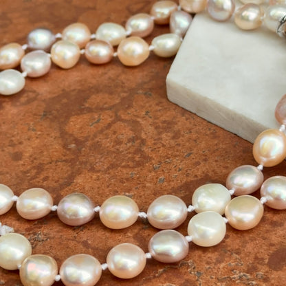 Estate Pink + White South Sea Pearl Strand Necklace 37"