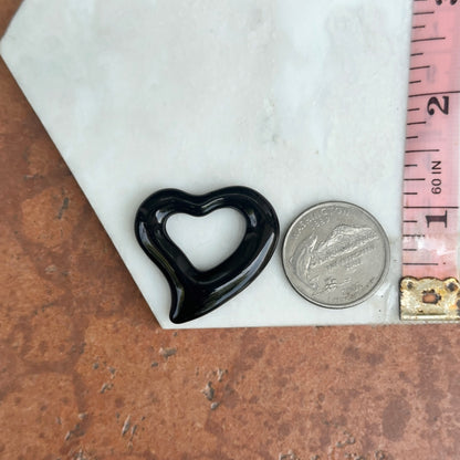 Estate Black Onyx Heart Pendant Charm