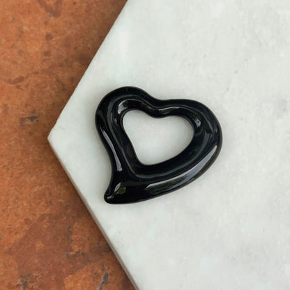 Estate Black Onyx Heart Pendant Charm
