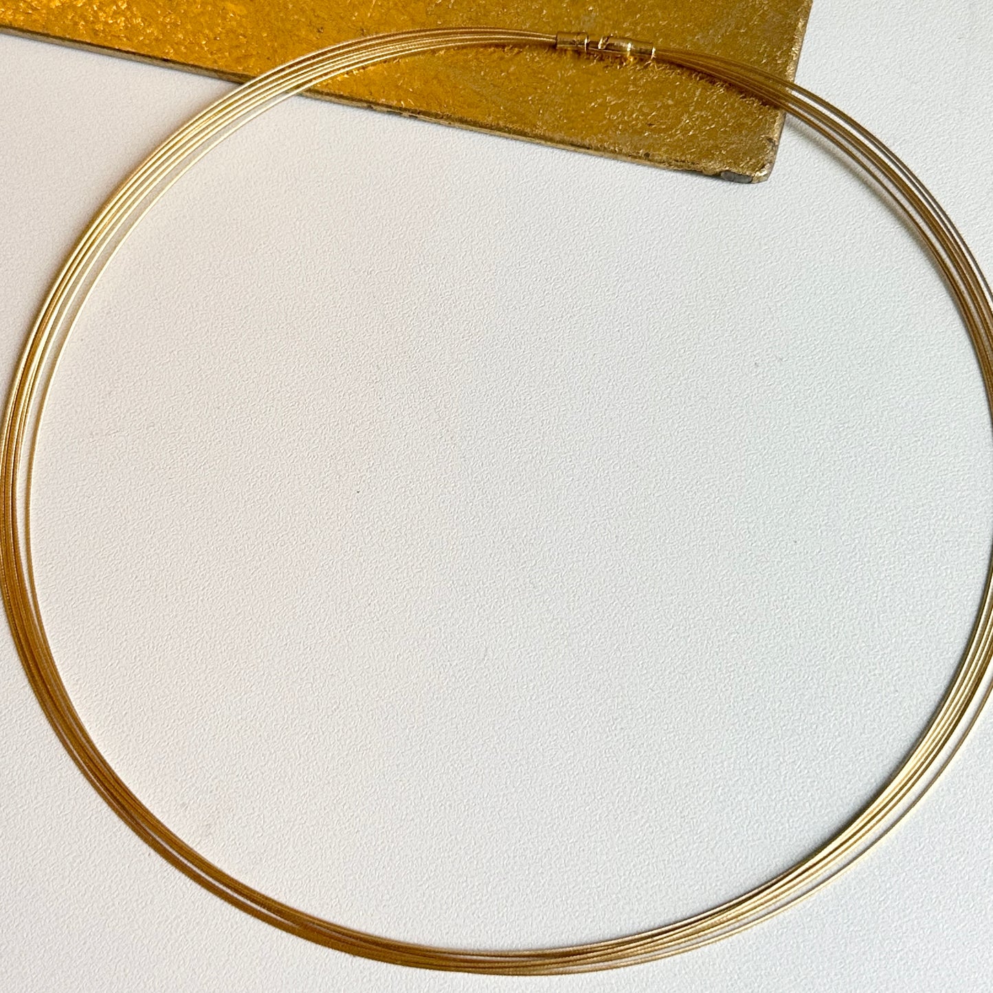 18KT Yellow Gold 7-Strand Cable Wire Collar Necklace