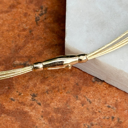 14KT Yellow Gold 5-Strand Solid Cable Wire Collar Necklace 16"
