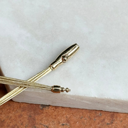 14KT Yellow Gold 5-Strand Solid Cable Wire Collar Necklace 16"