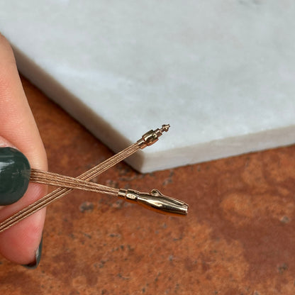 14KT Rose Gold 5-Strand Solid Cable Wire Collar Necklace 16"