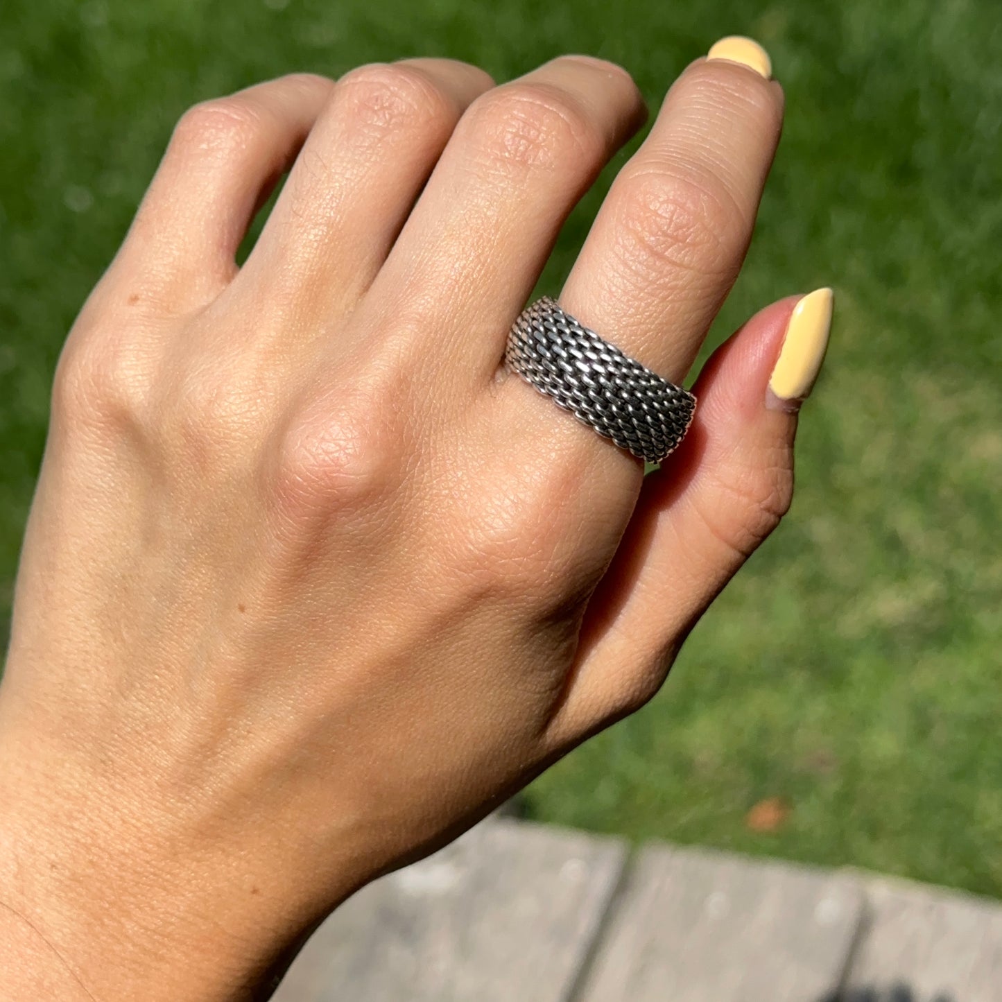 Estate Sterling Silver Tiffany & Co. Somerset Mesh Ring