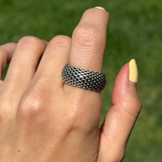 Estate Sterling Silver Tiffany & Co. Somerset Mesh Ring