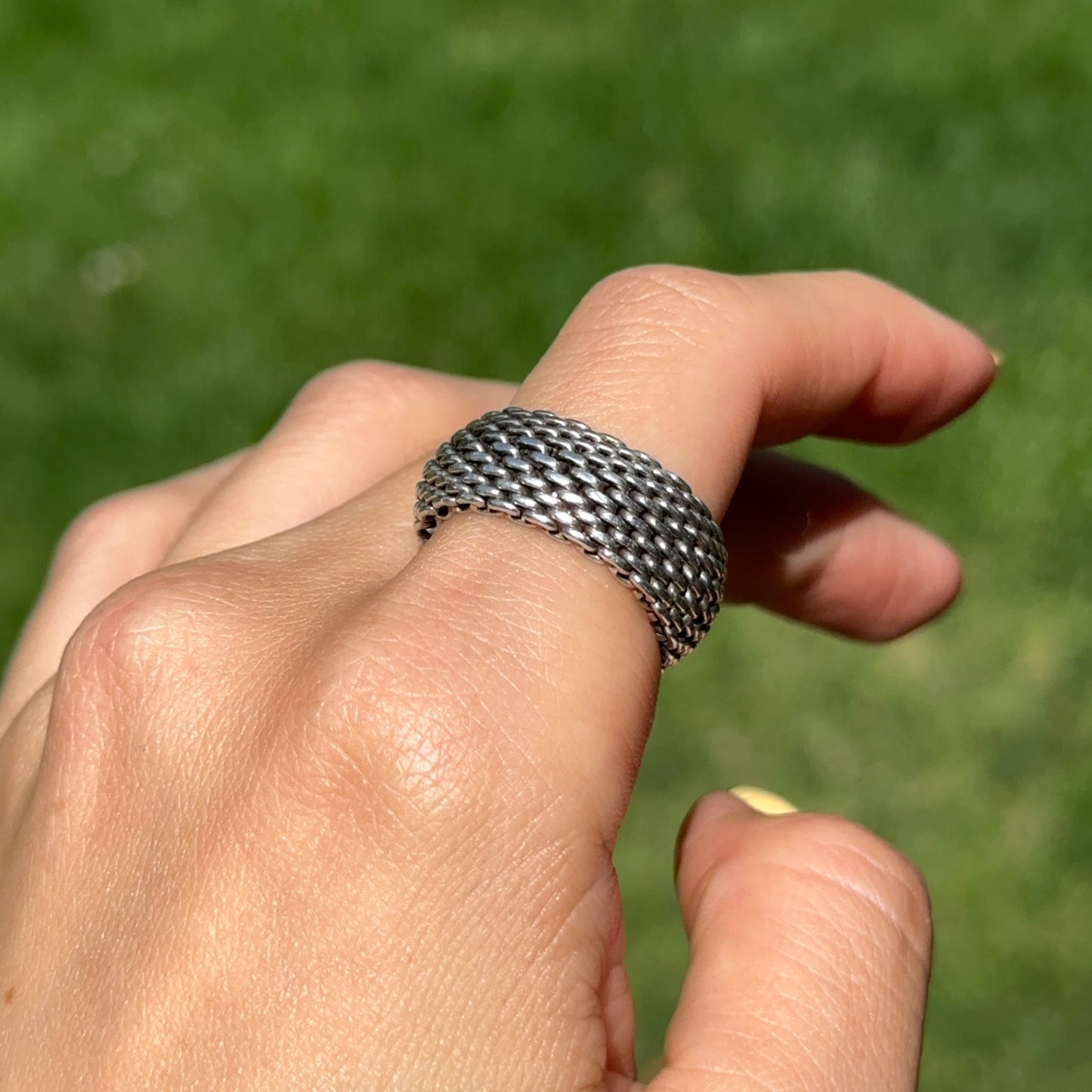 Estate Sterling Silver Tiffany & Co. Somerset Mesh Ring