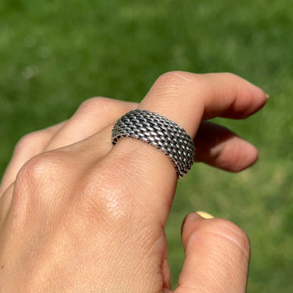Estate Sterling Silver Tiffany & Co. Somerset Mesh Ring