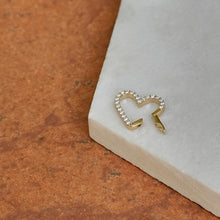 Load image into Gallery viewer, 14KT Yellow Gold Diamond Heart Clasp Bail Center Charm