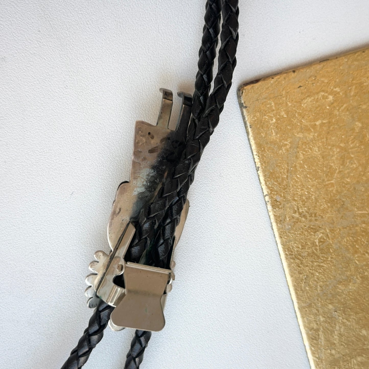 Native American Kachina Sterling Silver Turquoise Bolo Tie Necklace