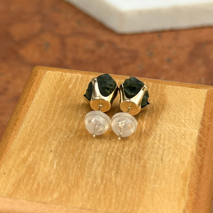 10KT Yellow Gold Geometric Geode Pierced Stud Earrings