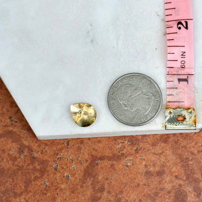 10KT Yellow Gold Teardrop Textured Stud Post Pierced Earrings