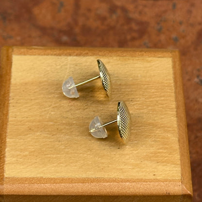 10KT Yellow Gold Teardrop Textured Stud Post Pierced Earrings