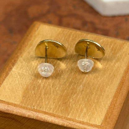 10KT Yellow Gold Teardrop Textured Stud Post Pierced Earrings