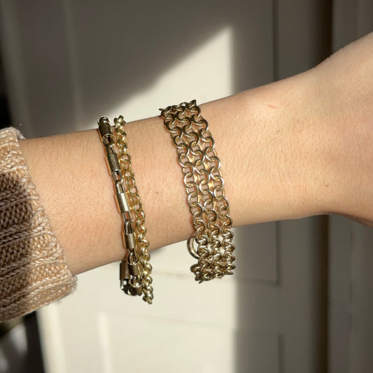 Estate 14KT Yellow Gold Open Weave Bracelet + Fancy Spring Clasp