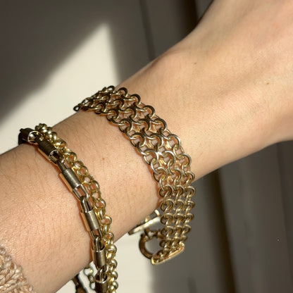 Estate 14KT Yellow Gold Open Weave Bracelet + Fancy Spring Clasp