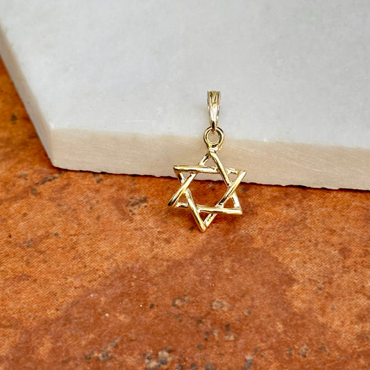 10KT Yellow Gold Small Star of David Pendant Charm