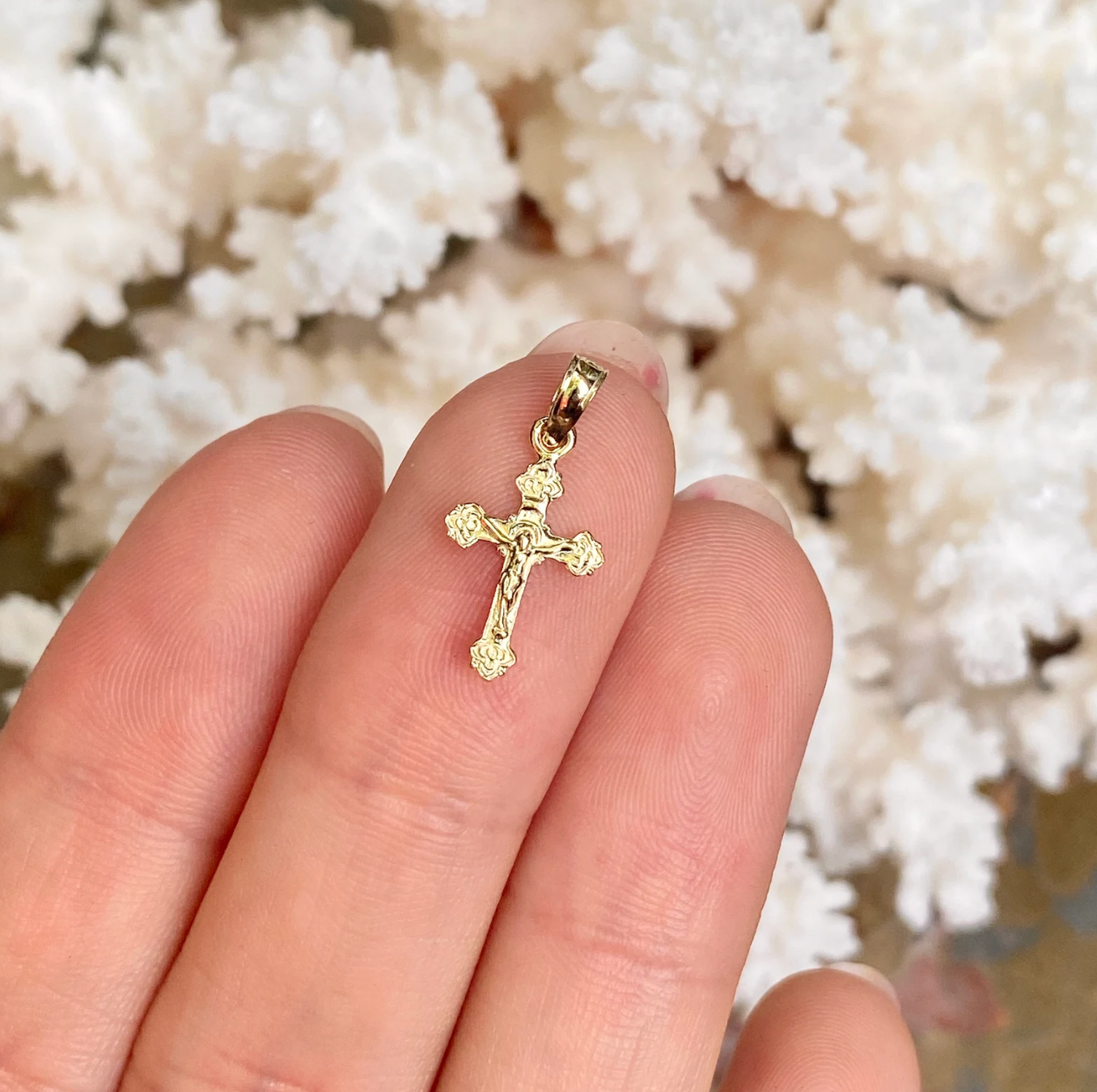 Cross Charms for Necklaces Jewelry Making, Petite Crucifix Charm, 1.5 In