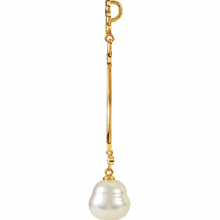 Load image into Gallery viewer, 14KT Yellow Gold Fleur de Lis Paspaley Pearl + Diamond Pendant