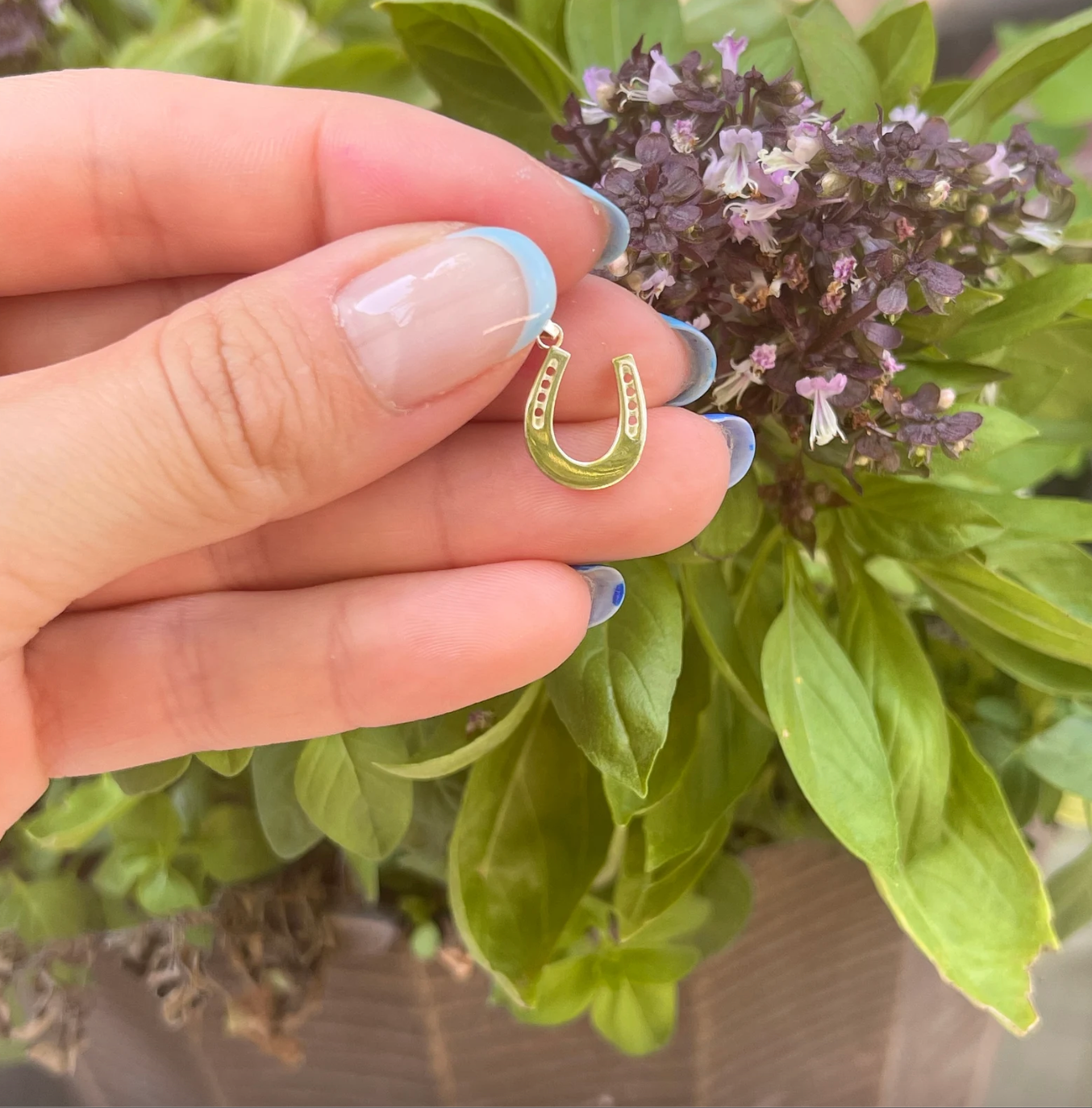 14KT Yellow Gold Lucky Horseshoe Pendant Charm