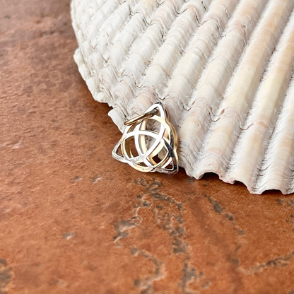 14KT Yellow Gold Two-Tone Celtic Eternity Knot Pendant Charm