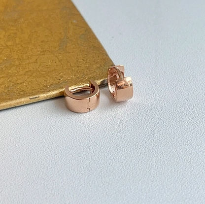 14KT Rose Gold Mini Huggie Hoop Earrings 11mm