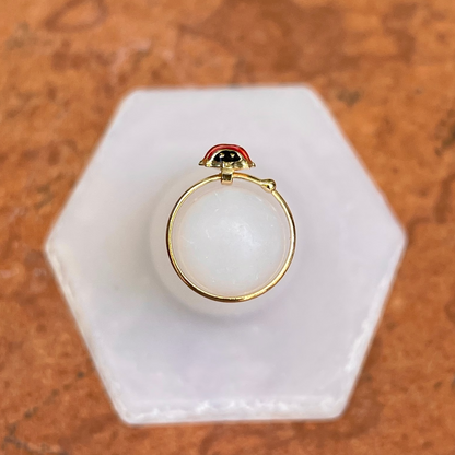 14KT Yellow Gold Red Ladybug Adjustable Youth Ring