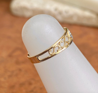 14KT Yellow Gold Two-Tone Filigree Toe Ring