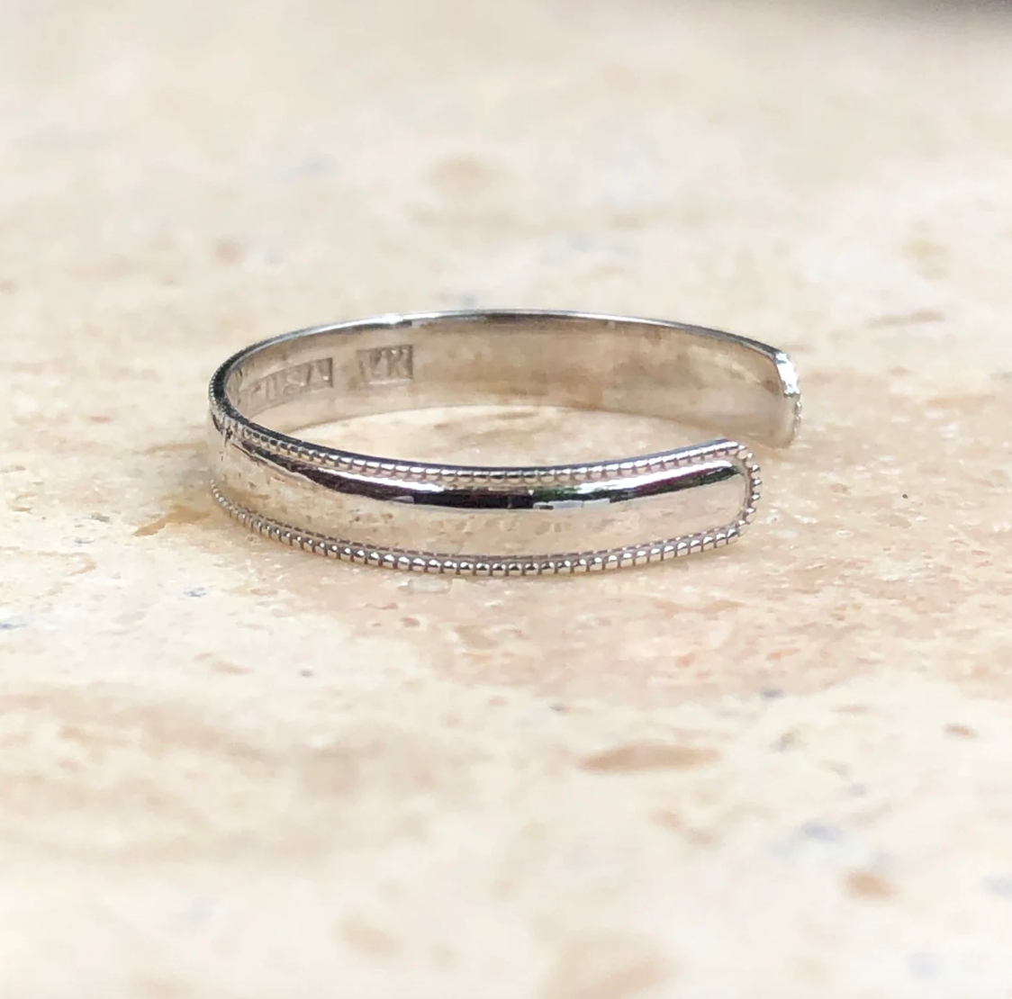 14KT White Gold Milgrain Toe Ring