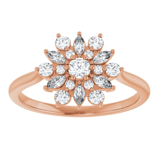 14KT Rose Gold .50 Carat Diamond Vintage-Inspired Ring