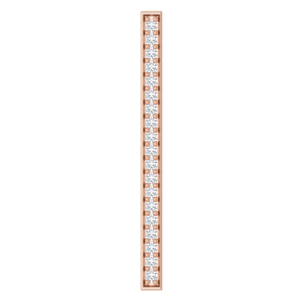 14KT Rose Gold 1/5 Carat Diamond Vertical Bar Pendant Slide