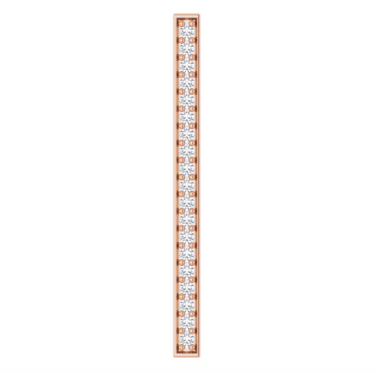 14KT Rose Gold 1/5 Carat Diamond Vertical Bar Pendant Slide