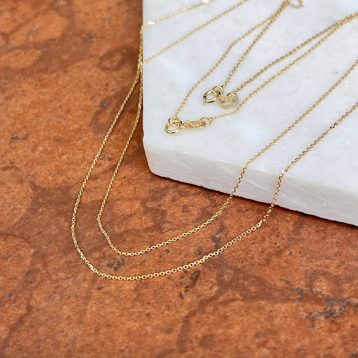 14KT Yellow Gold Diamond-Cut Cable Chain Necklace