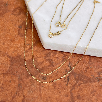 14KT Yellow Gold Diamond-Cut Cable Chain Necklace