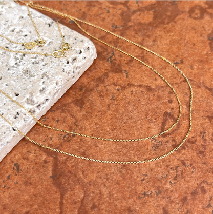 14KT Yellow Gold Diamond-Cut Cable Chain Necklace