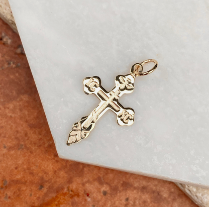 10KT Yellow Gold Eastern Orthodox Cross Pendant