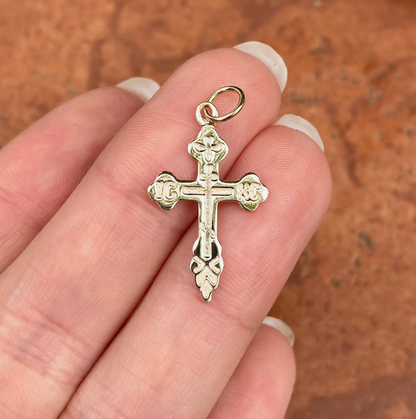 10KT Yellow Gold Eastern Orthodox Cross Pendant