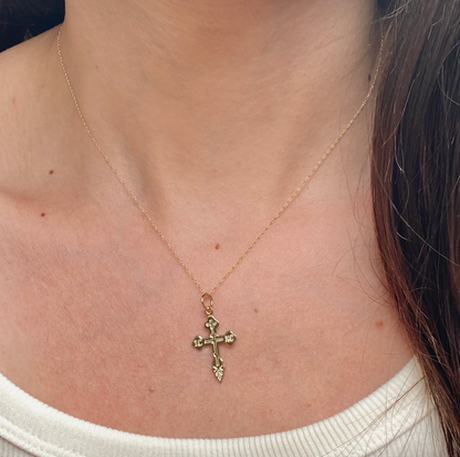 10KT Yellow Gold Eastern Orthodox Cross Pendant