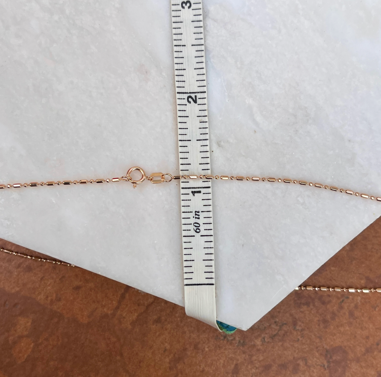 14KT Rose Gold Diamond-Cut Alternating Bead Chain Necklace