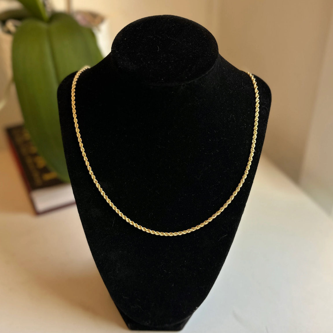 10KT Yellow Gold Solid 2.75mm Rope Chain Necklace