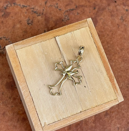 14KT Yellow Gold Dove Cross Pendant