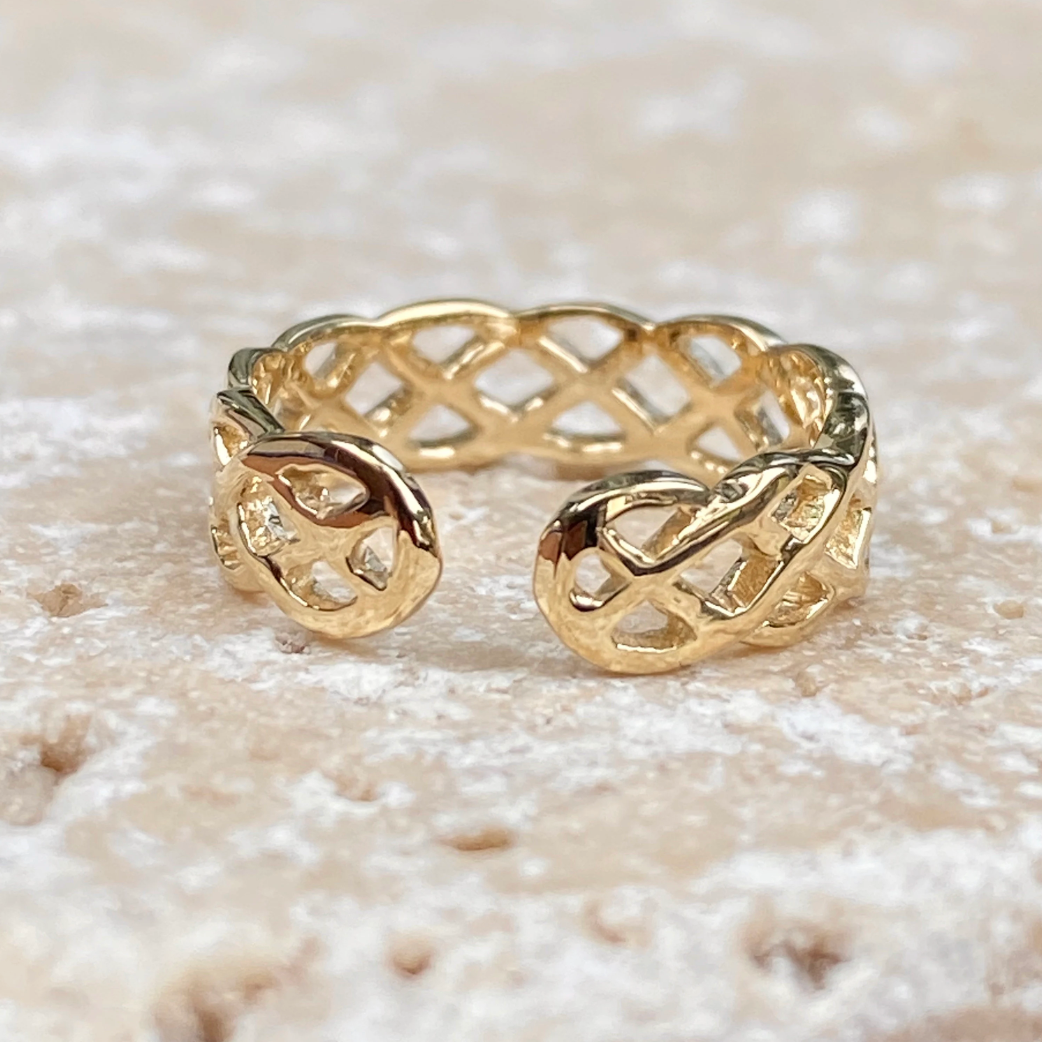 14KT Yellow Gold Braided Weave Toe Ring