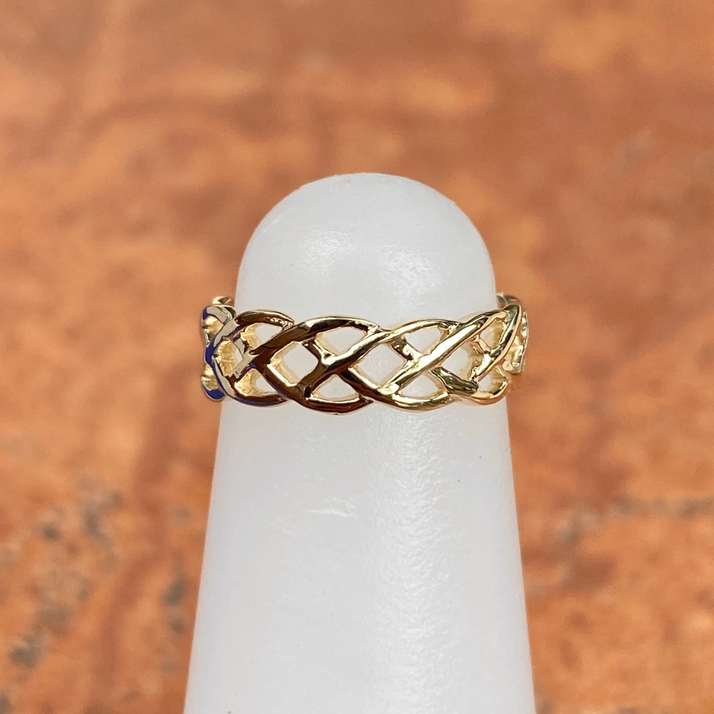 14KT Yellow Gold Braided Weave Toe Ring