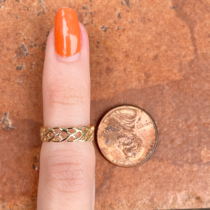 14KT Yellow Gold Braided Weave Toe Ring