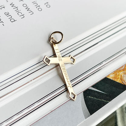 10KT Yellow Gold Jeremiah 29:11 Cross Pendant