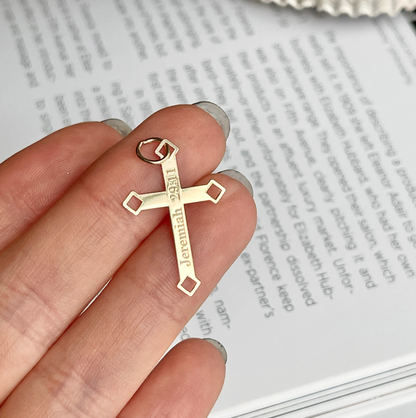 10KT Yellow Gold Jeremiah 29:11 Cross Pendant