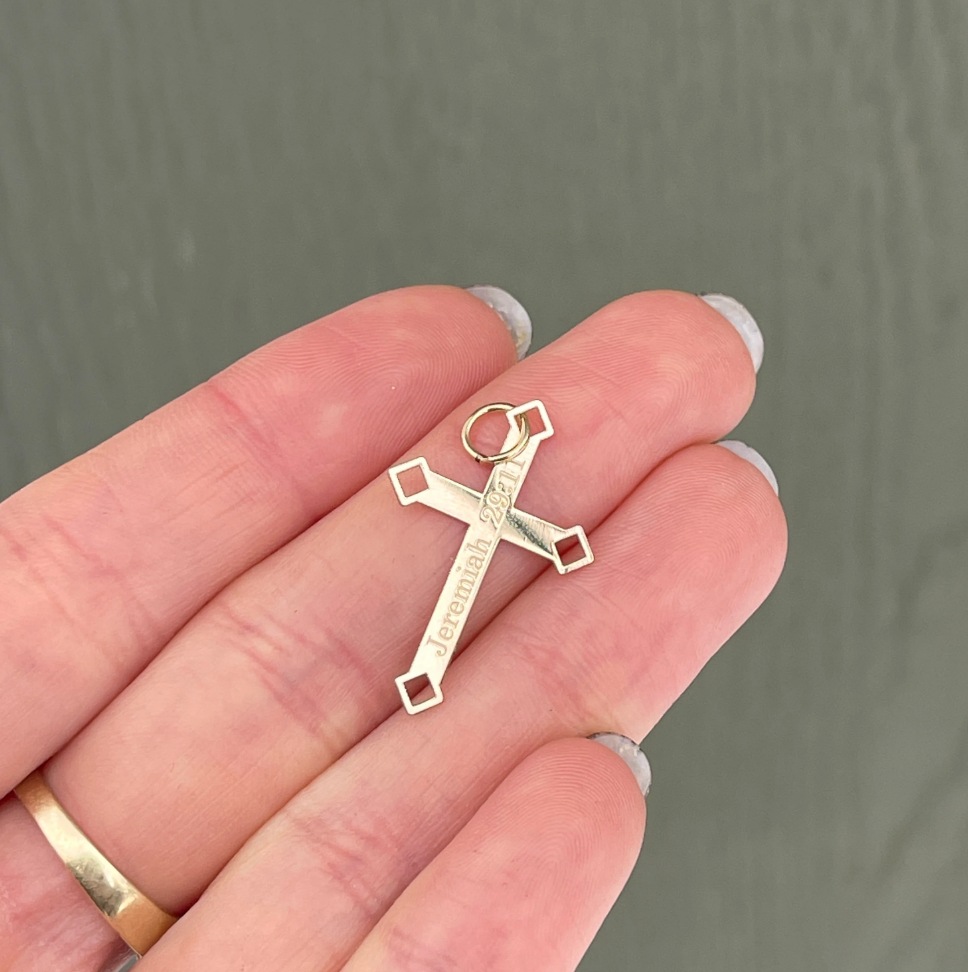 10KT Yellow Gold Jeremiah 29:11 Cross Pendant