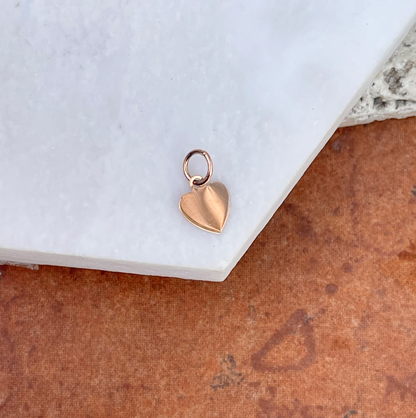 14KT Rose Gold Heart Plate Mini Pendant Charm