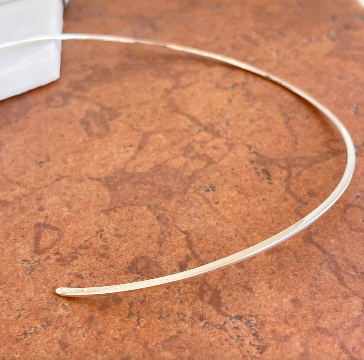 Sterling Silver Flat Open Ring Collar Necklace