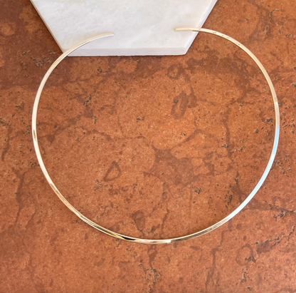 Sterling Silver Flat Open Ring Collar Necklace