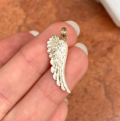 14KT Yellow Gold Guardian Angel Wing Pendant